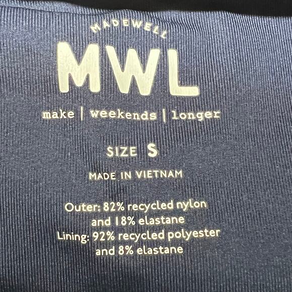 Madewell Make Weekend Longer Crop Sleeveless Blue‎ Tank Size Small - Picture 6 of 6